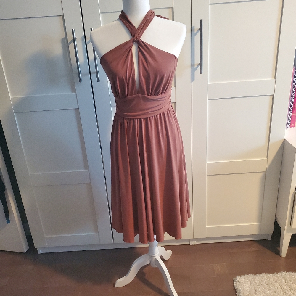 BCBG Paris mauve color cocktail dress